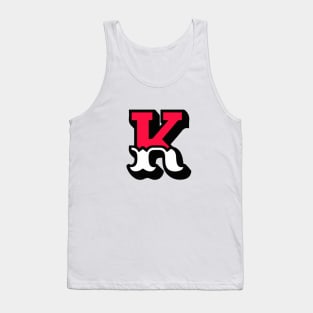 Monogram K - Alphabet Scrapbooking Red/White Circus Style Tank Top